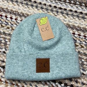 New with tags C.C Patch Beanie- Heather Mint